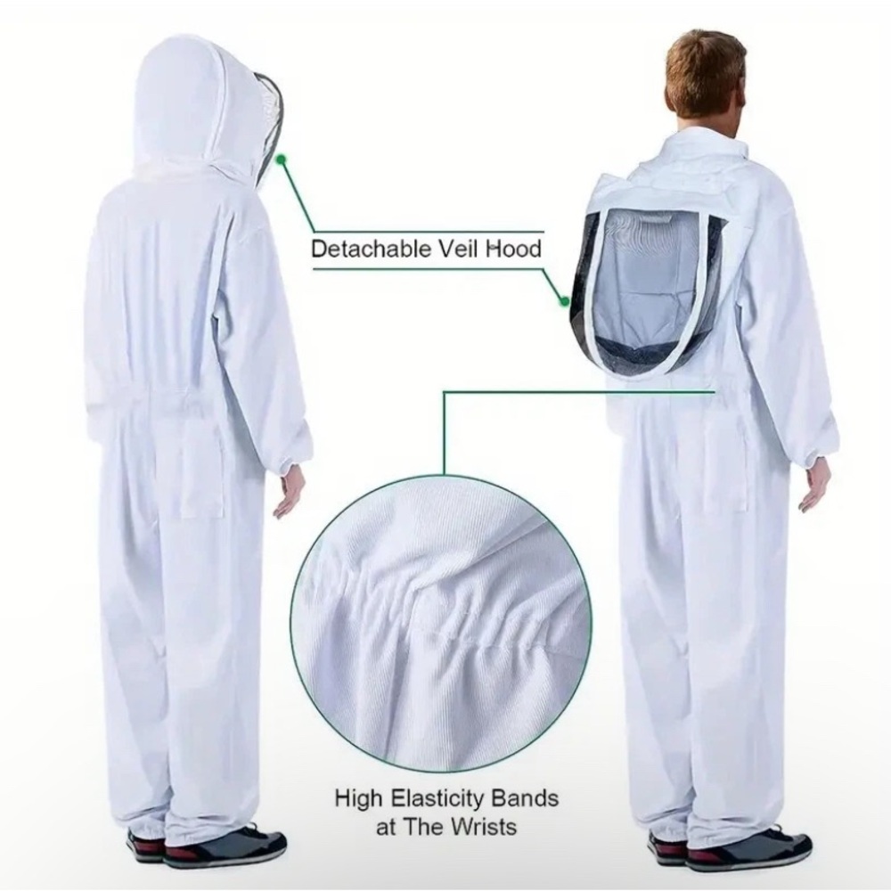 NWT Beekeepers 100% Cotton Coverall With Detachable Folding Veil Size XL - Picture 2 of 6